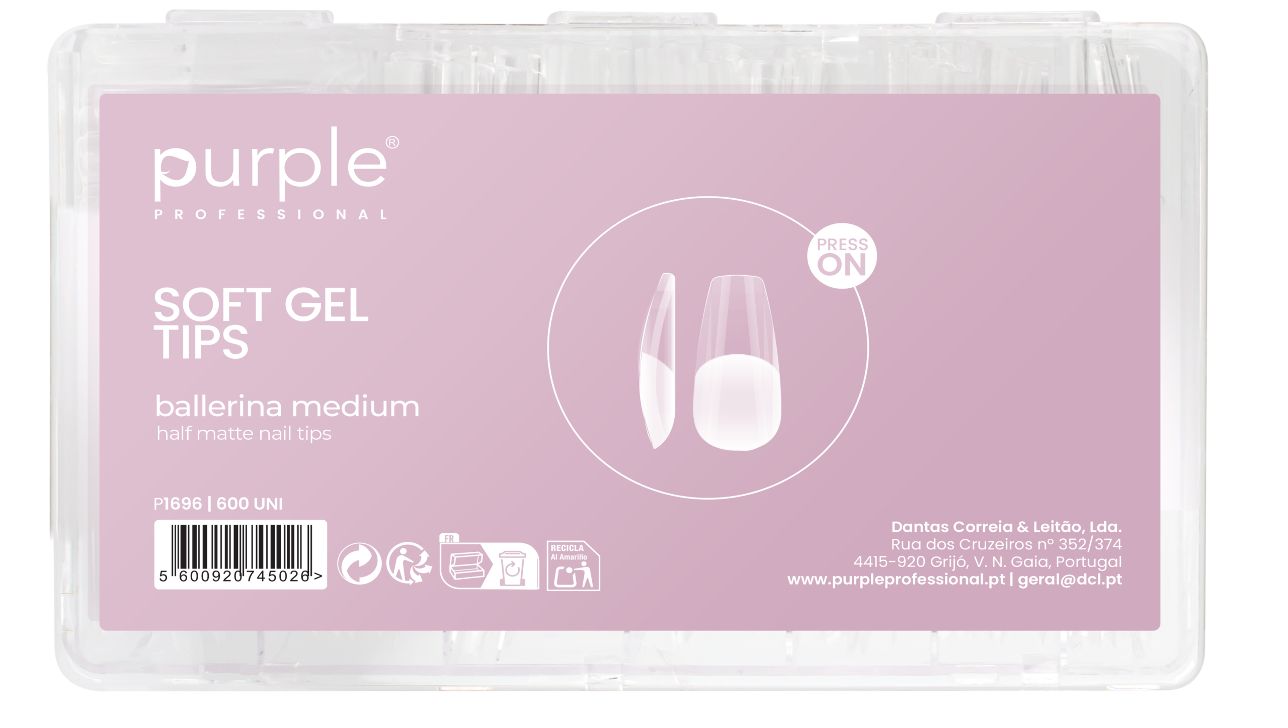 Soft Gel Tips Ballerina Medium Half Matte
