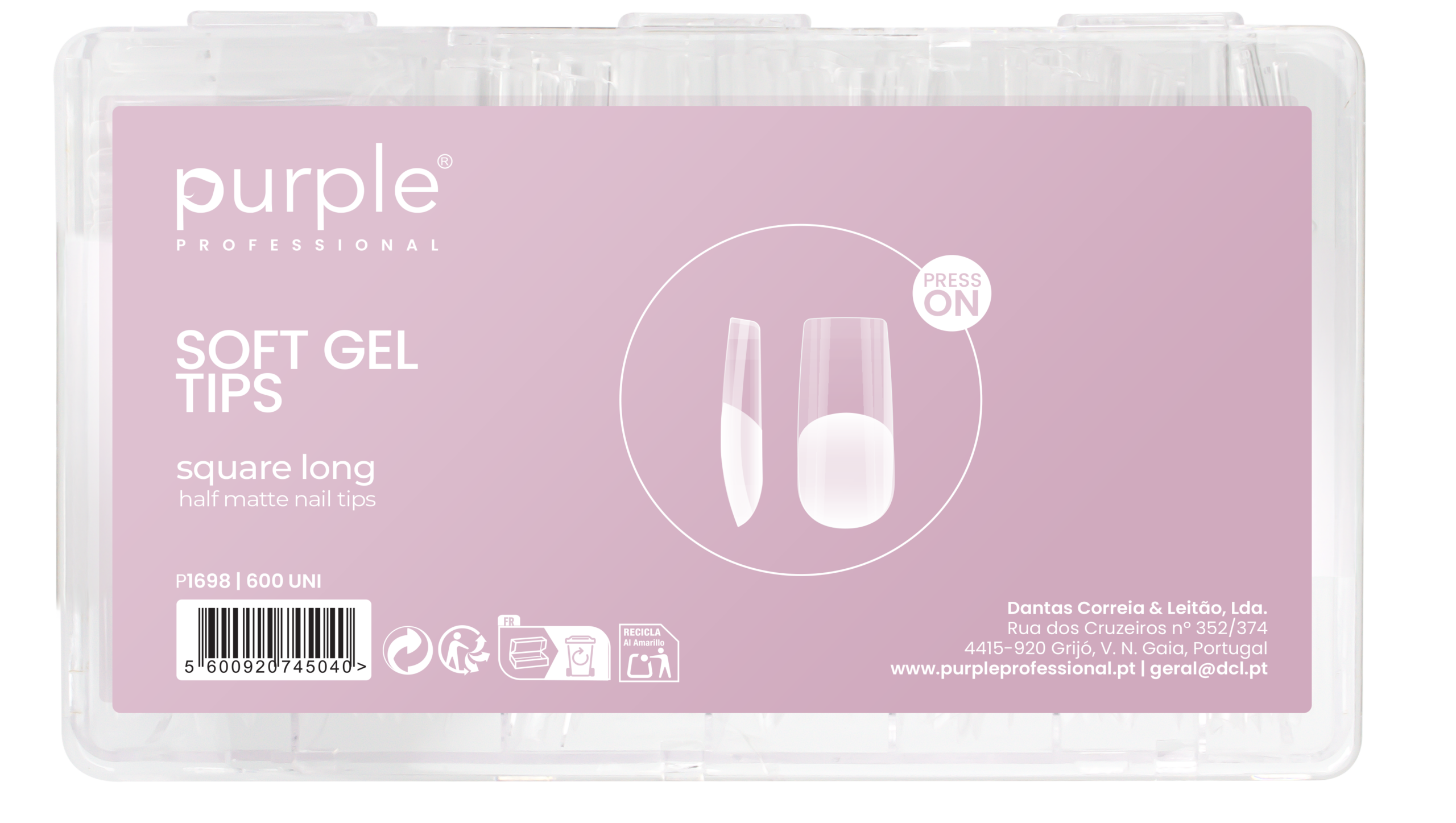 Soft Gel Tips Square Medium Half Matte